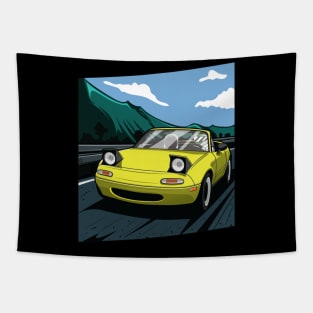 Yellow miata na rolling Tapestry