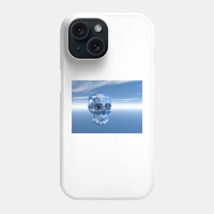 Blue Real Human Skull in 3D Phone Case