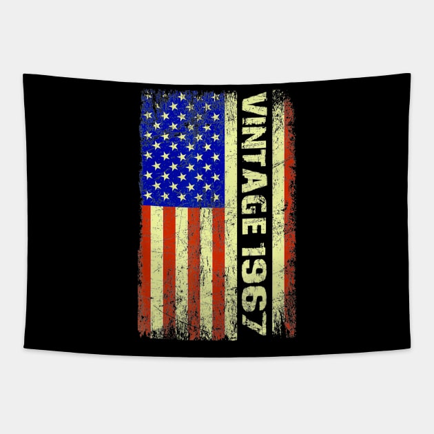 55 Year Old Gifts Vintage 1967 American Flag 55th Birthday Tapestry by brillallfarriambd