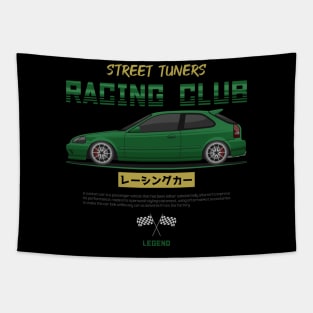 Midnight Racer Green EK 9 JDM Tapestry