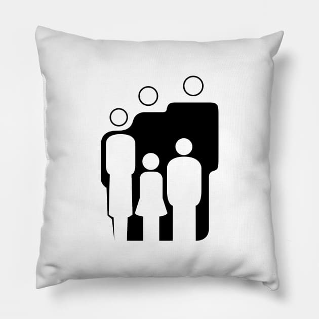 Family & Friends (Black) Pillow by callingtomorrow