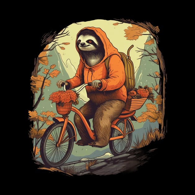 Fall Sloth on Bike by MetaBrush