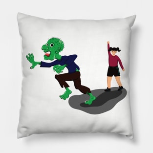 Halloween Hesitant Zombie Pillow