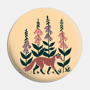 Fox in a foxgloves forest Pin