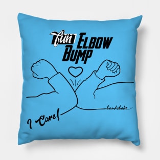 Fun Elbow Bump Handshake, Quarantine, Social Distance, Isolation, New Hi, Hello - Modern illustration Pillow