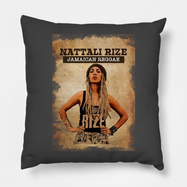 Vintage Old Paper 80S STYLE Nattali Rize Reggae Pillow by Madesu Art