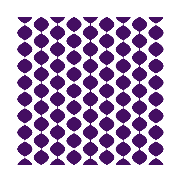 Mid Century Modern Retro 60s Waves Pattern  (Violet Dark) by Makanahele