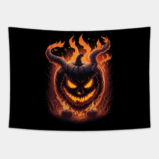 Halloween devil pumpkin  shirt Tapestry