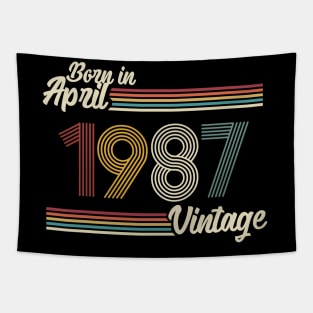 Vintage Born in April 1987 Tapestry