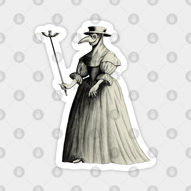 Lady Plague Doctor (old paper) Magnet by AlexTal