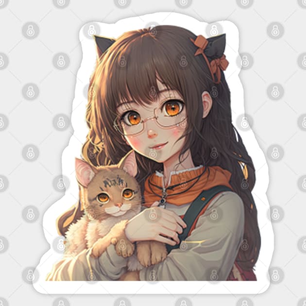 Kawaii cute happy Cat in clipart, Generative Ai 26419505 PNG