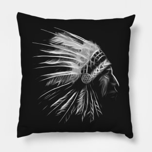 indian apache, black shirt Pillow