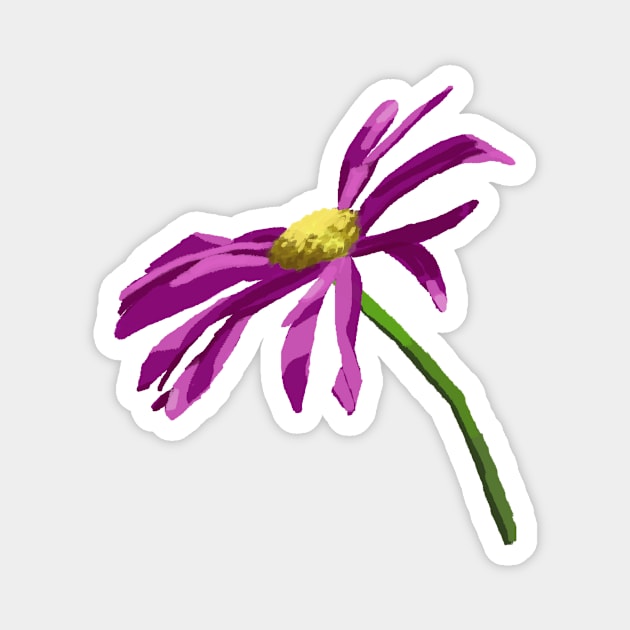 Single Purple Daisy Magnet by Caffeination