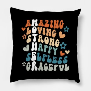 Mother Amazing Loving Strong Mothers Day Pillow