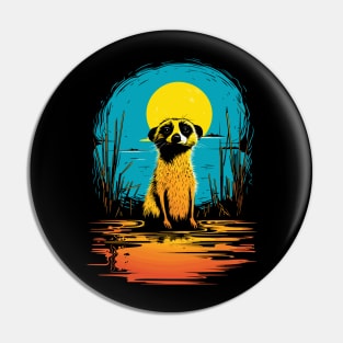 Serenity at Sunset: Cute Suricate Pin