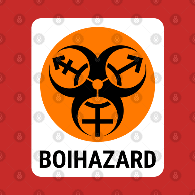 "BOI HAZARD" - Label Style - Safety Orange by GenderConcepts