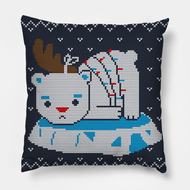 Sad Reindeer Bear Pillow by TaylorRoss1