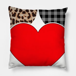 Women's Striped Plaid Printed Heart Valentine's Day Pillow