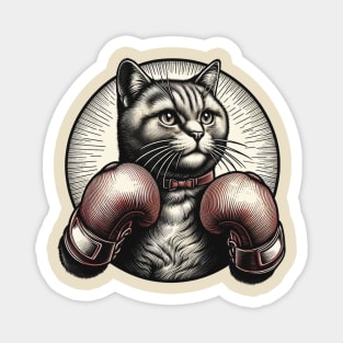 Cat Boxing Magnet