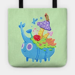 Blue Rhino Beetle with Mushrooms in Acrylic Tote