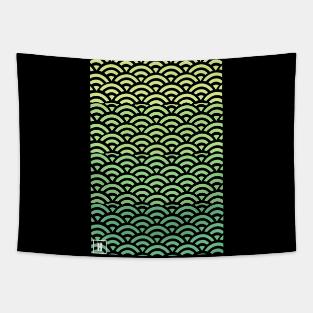 Retro Japanese Clouds Pattern RE:COLOR 11 Tapestry by HCreatives