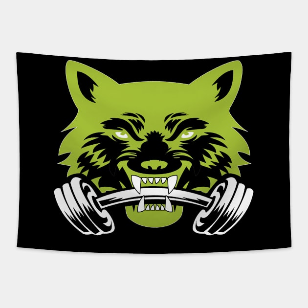 Wolf sport and fitness lovely blend drawing cute cool colorful Tapestry by Okuadinya