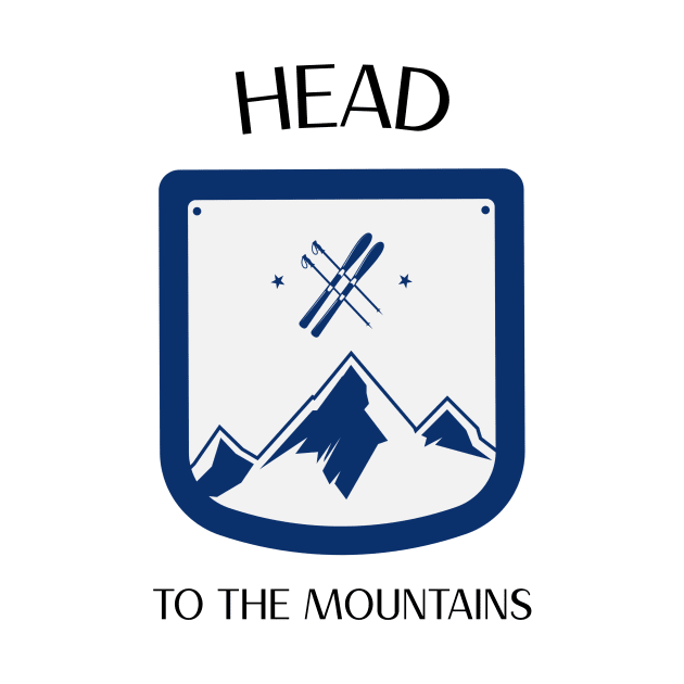 Skiing Head to the Mountains by Town's End Design