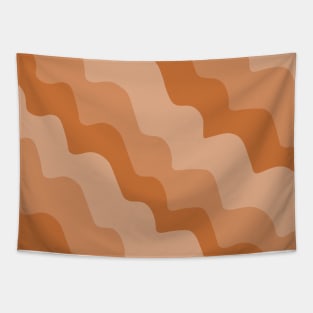 Brown wavy ocean waves gradient Tapestry