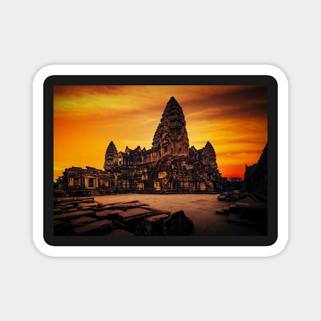 Angkor Wat sunrise Magnet by dags