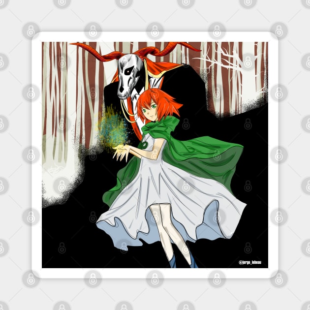 The ancient magus bride, magical couple and chise Magnet by jorge_lebeau