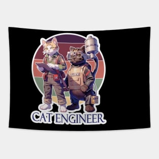 Cat Engineer Tapestry