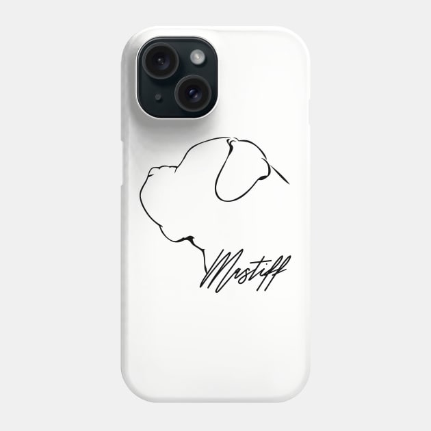 Proud Mastiff profile dog lover Phone Case by wilsigns