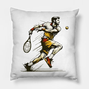 Tennis Illustration Pillow