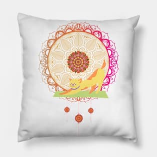 Mandala Cat Yoga Pillow