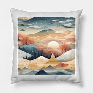 Fantasy Landscapes Mountains Pattern 3 Pillow