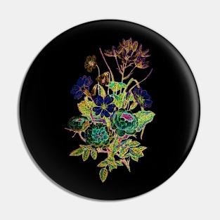 Black Panther Art - Glowing Flowers in the Dark 4 Pin