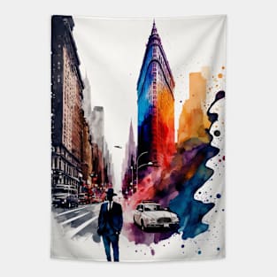 New York In Watercolor Tapestry