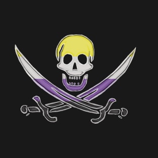 Nonbinary Pirate Pride (darkMode) T-Shirt