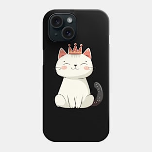 White Kawaii Cat Queen Phone Case