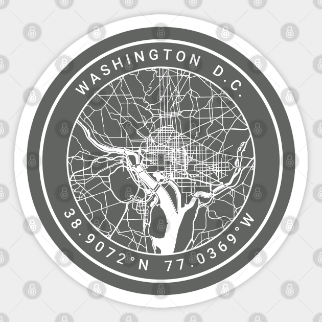 Washington, D.C. Map - Washington Dc - Sticker | TeePublic