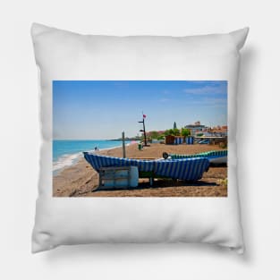 Fishing Boat Penoncillo Beach Torrox Costa Spain Pillow