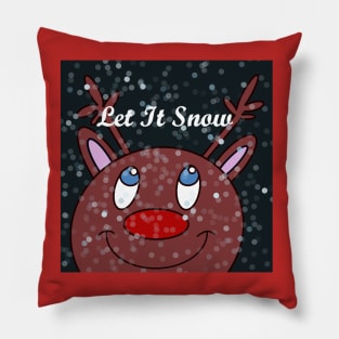 LET It Snow Merry Christmas Reindeer Pillow