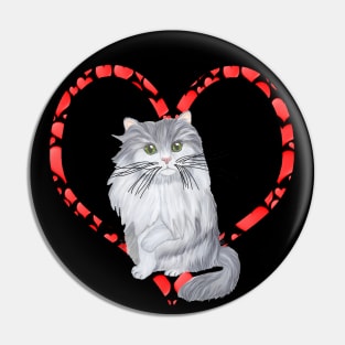 RAGAMUFFIN CAT HEART Pin