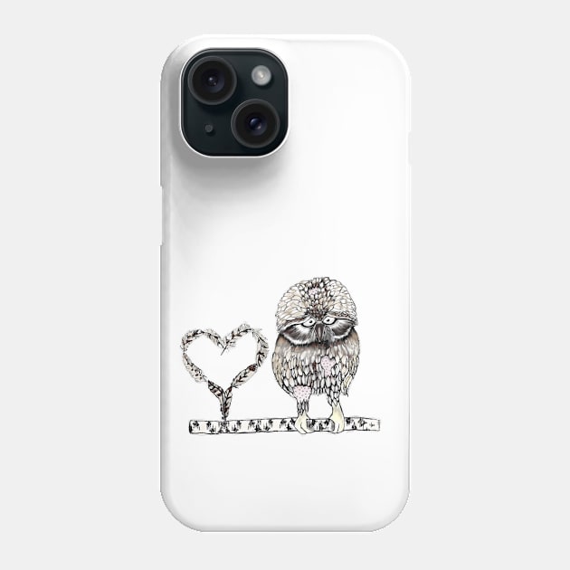 Owl in Love Phone Case by msmart