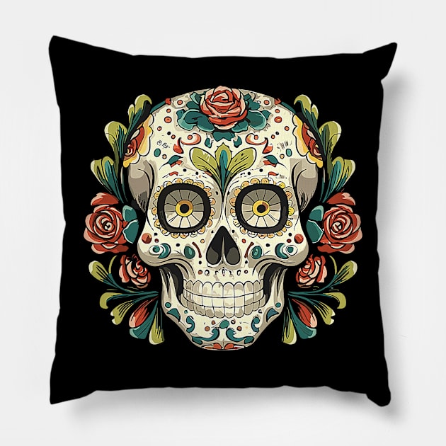 Calavera Pillow by la chataigne qui vole ⭐⭐⭐⭐⭐