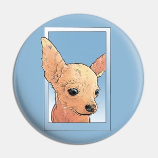 cute chihuahua art design in blue Pin