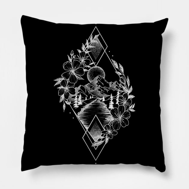 Mountain scenery Pillow by Rachellily