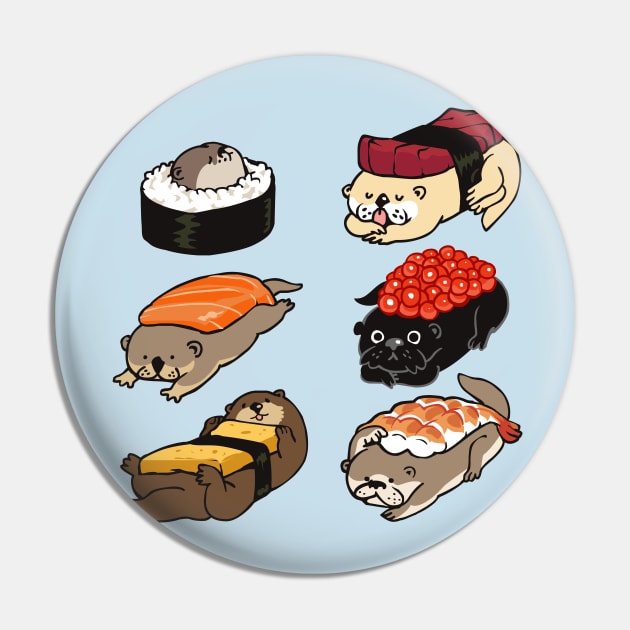 Sushi Otter Pin by huebucket