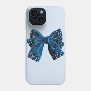 Blue velvet double bow with pearl, beads and crystal embroidery Phone Case