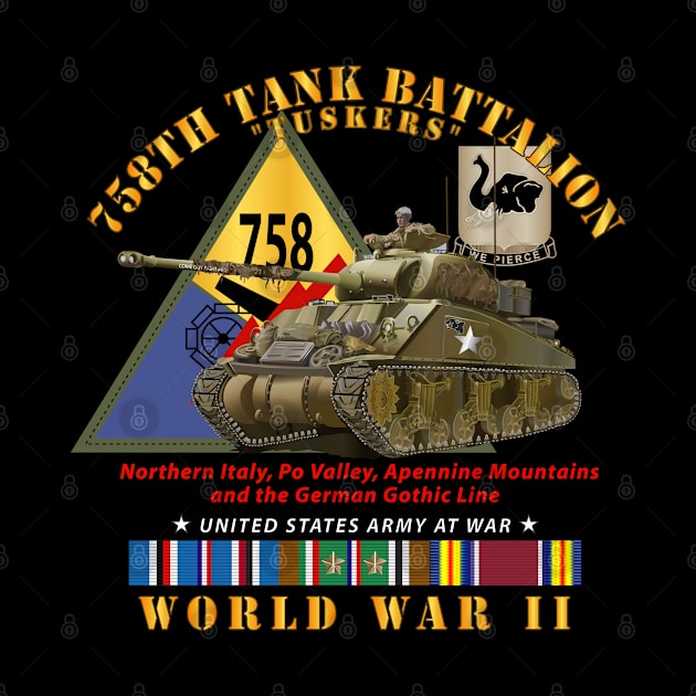 758th Tank Battalion - Tuskers - w Tank w SSI WWII  EU SVC by twix123844